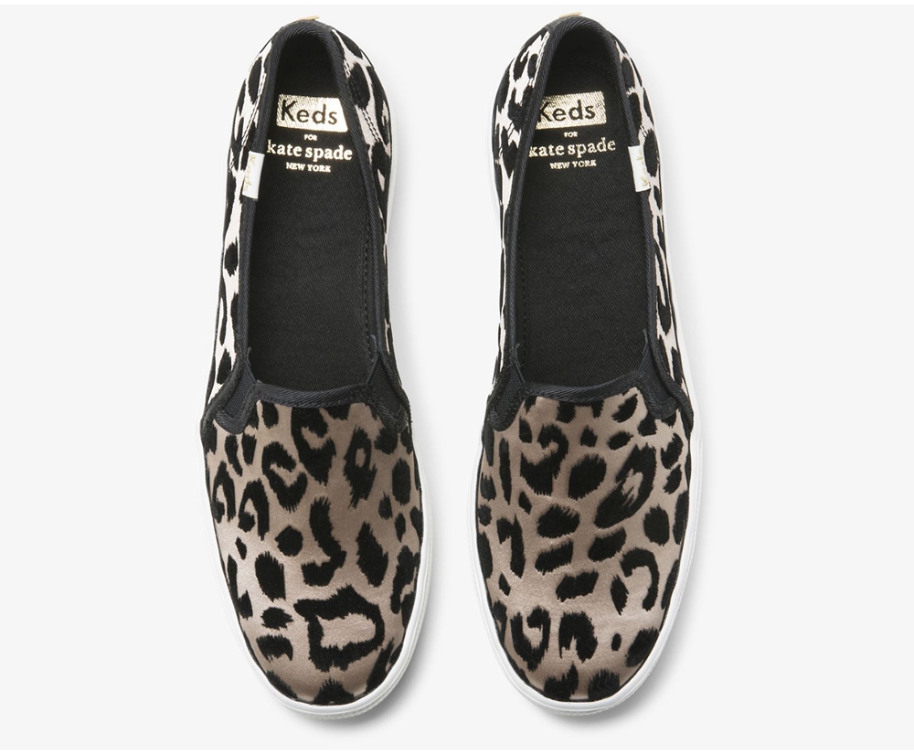 Keds Womens Slip Ons Leopard - Kate Spade new york Triple Decker Flocked Leopard - 639TZUYBI